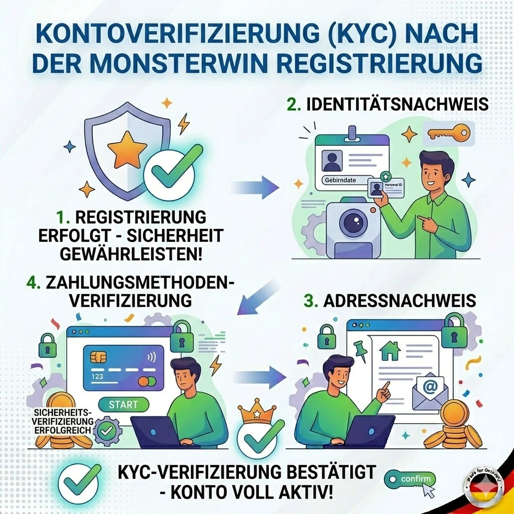 Kontoverifizierung (KYC) nach der Monsterwin Registrierung