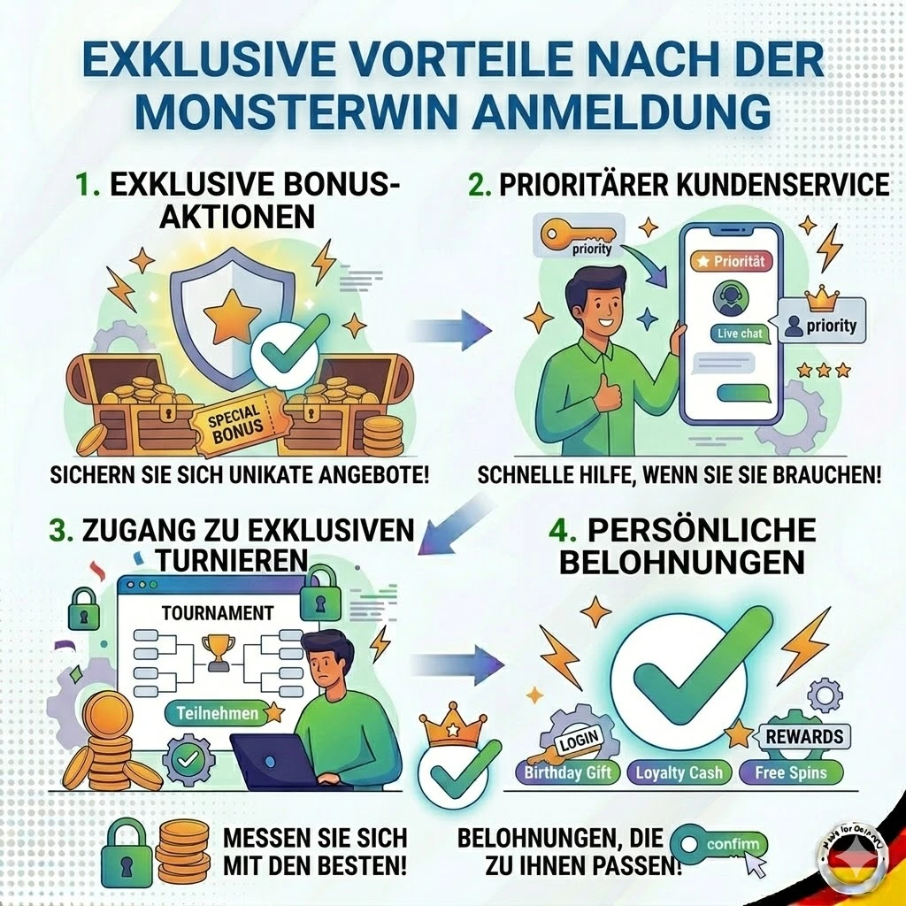 Exklusive Vorteile nach der Monsterwin Anmeldung